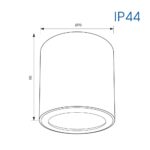 ΣΠΟΤ ΟΡΟΦΗΣ ΕΞΩΤΕΡΙΚΟ ΛΕΥΚΟ Φ70Χ90ΜΜ DL728 GU10 IP44 230V 4857 - Image 2