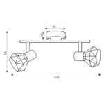 ΣΠΟΤ ΡΑΓΑ ΔΙΠΛΟ ΜΑΥΡΟ SP774 2-E14 230V IP20 ANEKE 5023 - Image 2