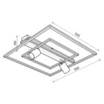 ΠΛΑΦΩΝΙΕΡΑ ΟΡΟΦΗΣ+2ΣΠΟΤ ΜΑΥΡΗ+ΞΥΛΟ LED 36W 2935L CCT 230V IP20 500X500 - Image 3
