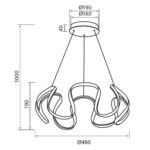 ΦΩΤΙΣΤΙΚΟ ΚΡΕΜΑΣΤΟ MEANDRA LED 54W CCT 3254L 230V IP20 ΜΑΥΡΟ  5166 - Image 2