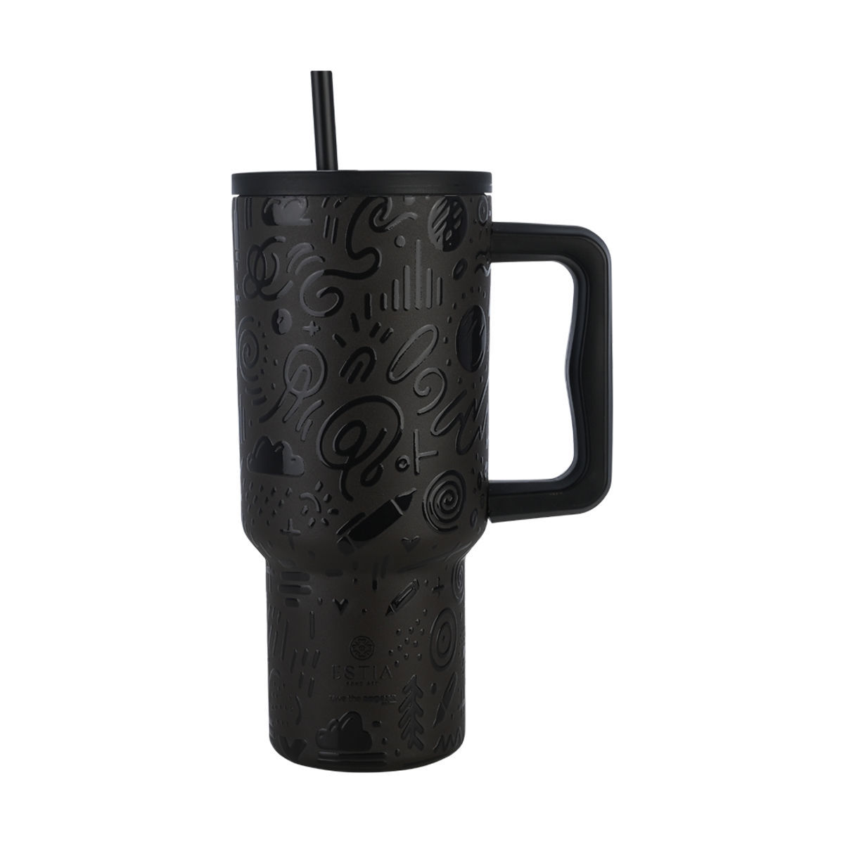 0014127_-straw-tumbler-xl-save-the-aegean-900ml-noir-echo ΘΕΡΜΟΣ STRAW TUMBLER XL SAVE THE AEGEAN 900ml NOIR ECHO 01-32098 - Image 1